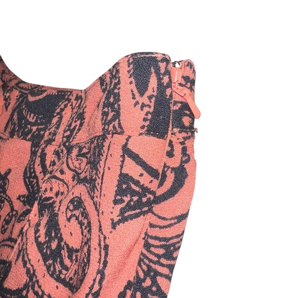 EUC Smooth Sailing Button-Front Maxi Skirt Coral Pink Paisley Combo Size 0 Boho - Picture 5 of 10